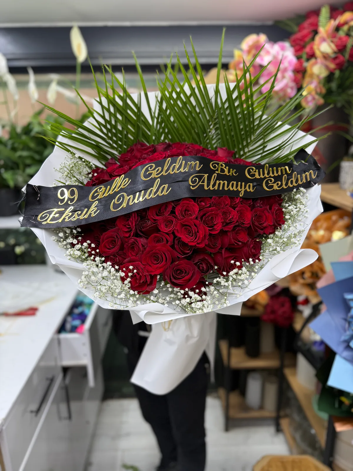 100 Gül İsteme Çiçeği Beyaz Kağıt