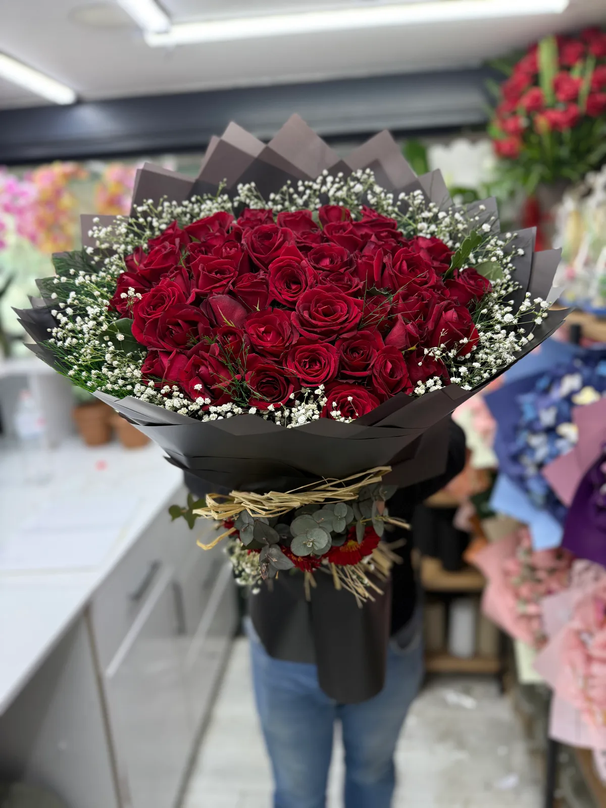 80 gül Siyah Bukette