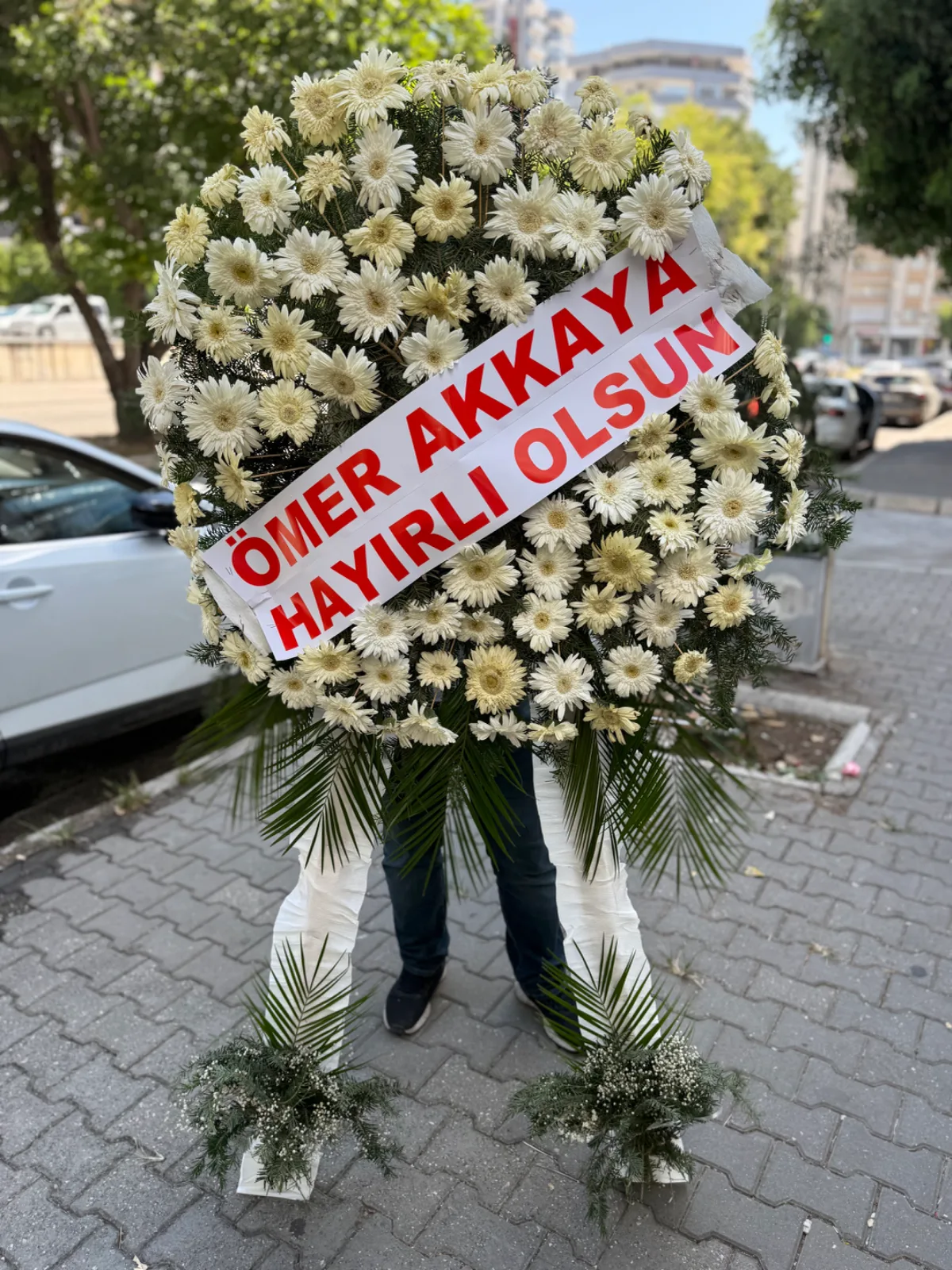 Canlı Ferforje Beyaz Gerbera
